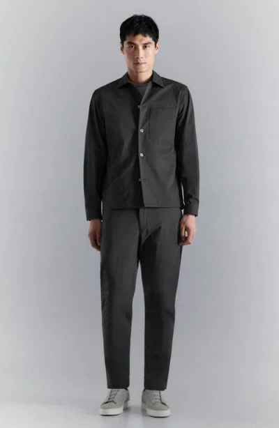 Mango Woven Overshirt In Black