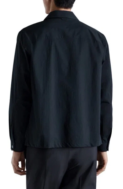 Mango Non-iron Overshirt With Pocket In Blue