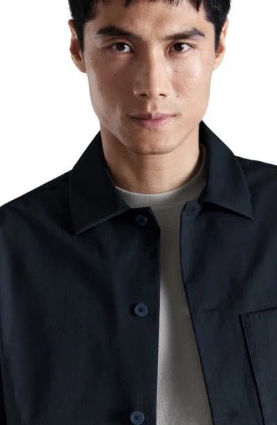 Mango Non-iron Overshirt With Pocket In Blue