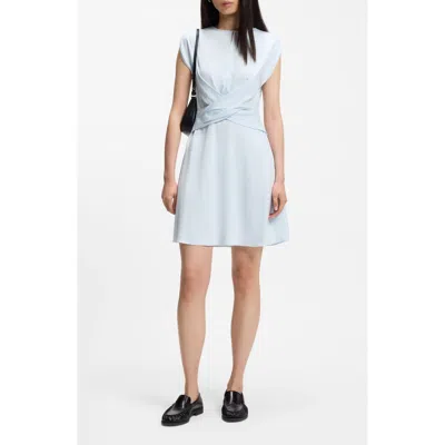 Hugo Boss Keyhole-neckline Dress With Wrap Detail In Blue