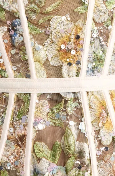 Kilo Brava Sequin Embroidered Underwire Bodysuit In Multi