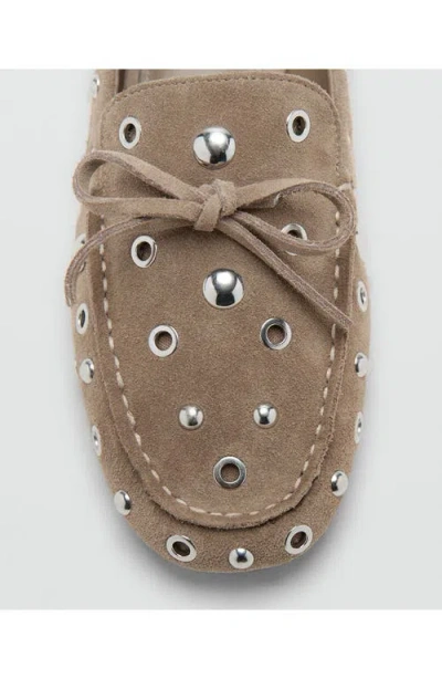 Mango Eyelet Loafer In Neutral