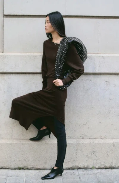 Mango Kitten Heel Bootie In Black