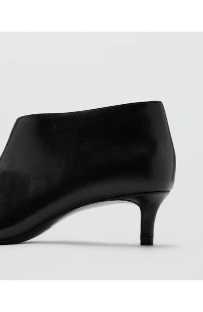 Mango Kitten Heel Bootie In Black
