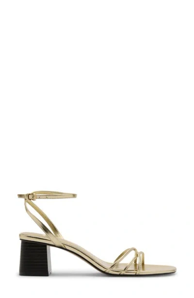 Mango Ankle Strap Sandal In Gold