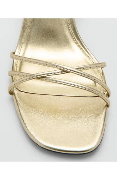 Mango Ankle Strap Sandal In Gold