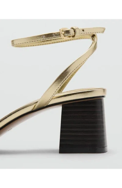 Mango Ankle Strap Sandal In Gold