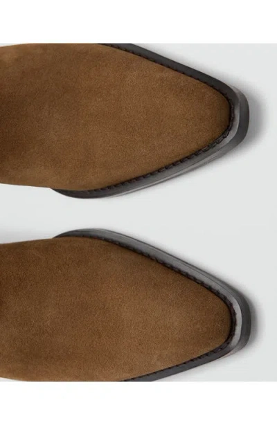 Mango Heel Suede Ankle Boot Medium Brown In Brown