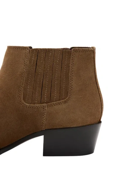 Mango Heel Suede Ankle Boot Medium Brown In Brown