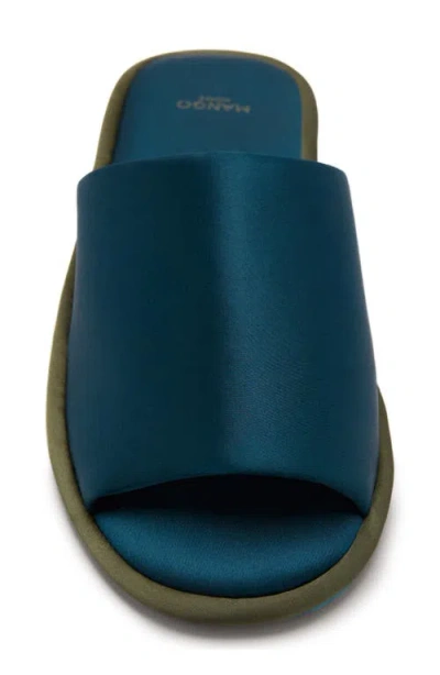 Mango Slide Slipper In Blue