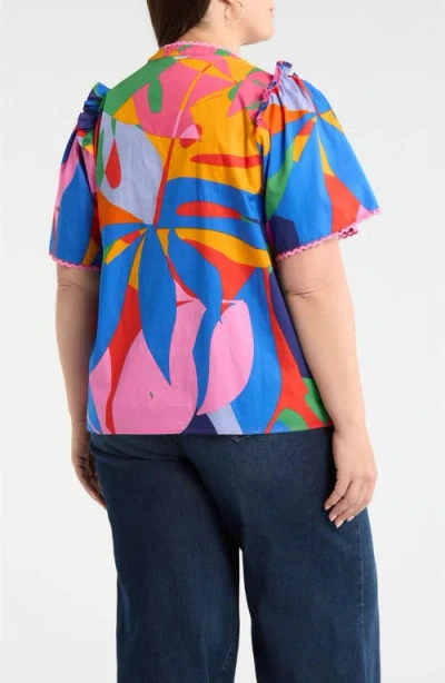 Sugarlips Chroma Abstract Winslet Ruffle Top In Multi