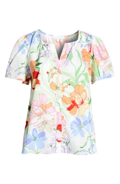 Sugarlips Floral Split Neck Top In Multi