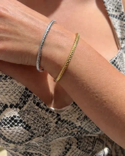 Native Gem Bali Bangle Bracelet In Silver