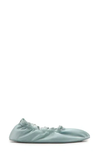 Mango Satin Ballet Flat In Blue