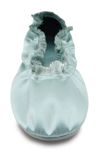 Mango Satin Ballet Flat In Blue