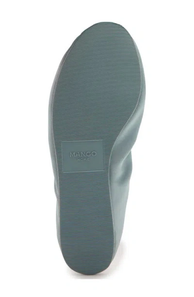 Mango Satin Ballet Flat In Blue