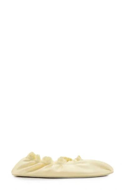 Mango Satin Ballet Flat In Yellow