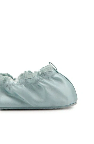 Mango Satin Ballet Flat In Blue