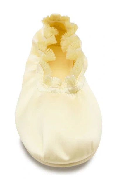 Mango Satin Ballet Flat In Yellow