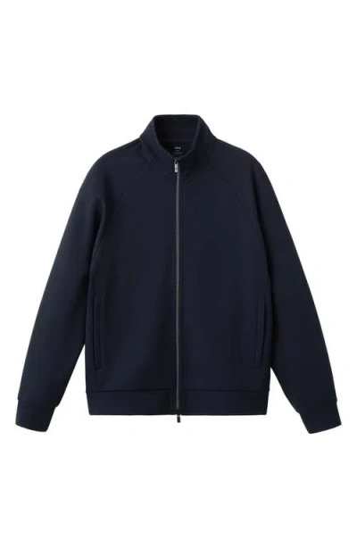 Mango Regular Fit Technical Zip Sweatshirt In Blue