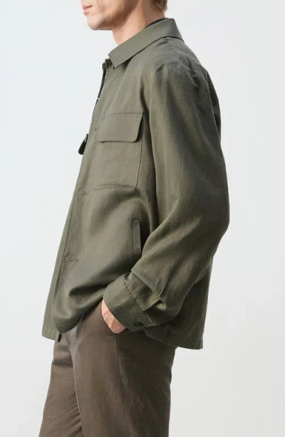 Mango Rucked Back Jacket In Green