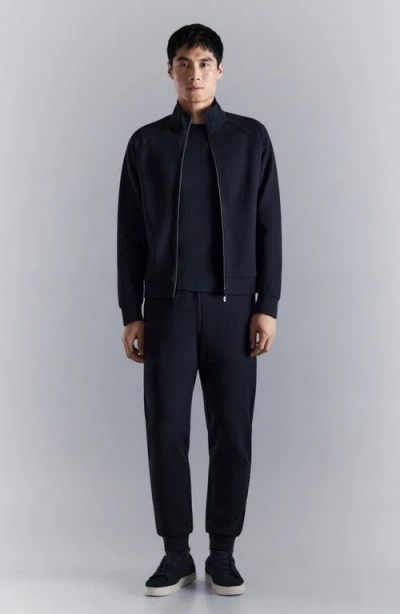 Mango Regular Fit Technical Zip Sweatshirt In Blue