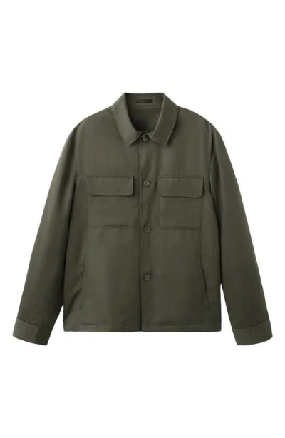 Mango Rucked Back Jacket In Green