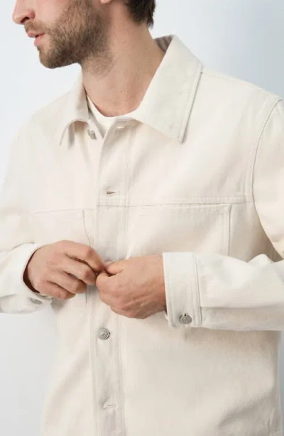 Mango Cotton Denim Jacket In Neutral