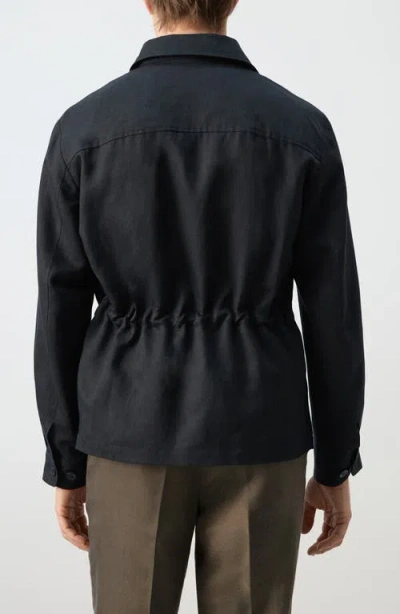Mango Rucked Back Jacket In Blue