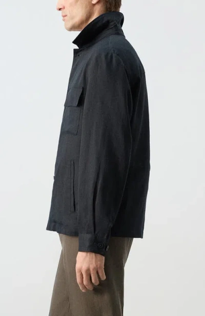 Mango Rucked Back Jacket In Blue