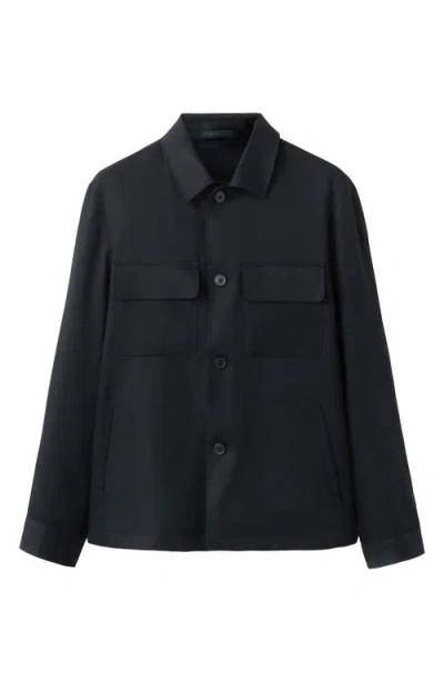 Mango Rucked Back Jacket In Blue