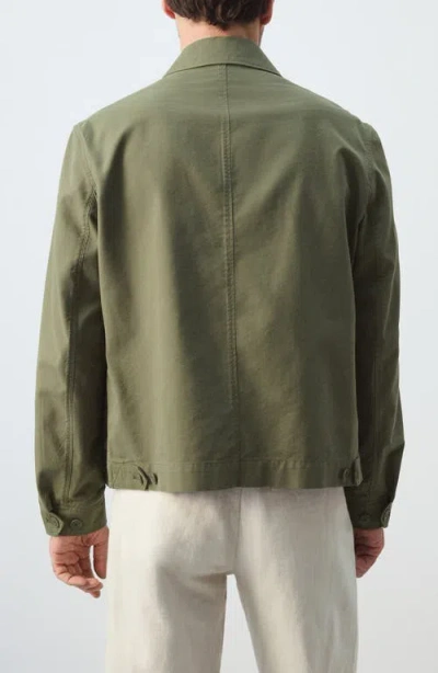 Mango Lightweight Cotton-lyocell Jacket In Green