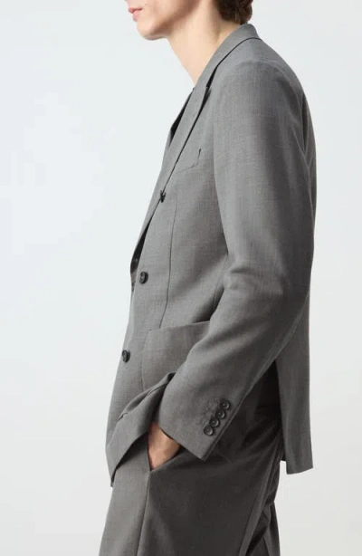 Mango Ricardo Regular Fit Double-breasted Suit Jacket Grey In Gray
