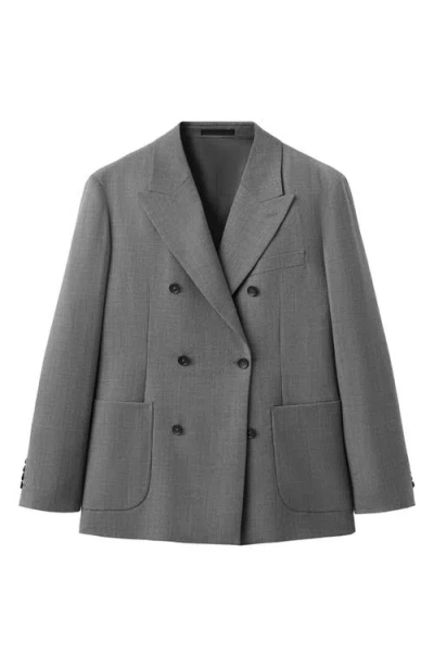 Mango Ricardo Regular Fit Double-breasted Suit Jacket Grey In Gray
