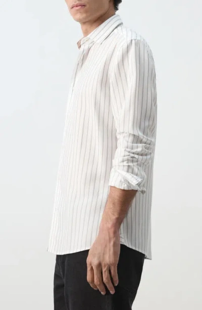 Mango Stripe Button-up Shirt In White