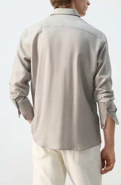 Mango Stripe Button-up Shirt In Neutral