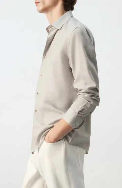 Mango Stripe Button-up Shirt In Neutral