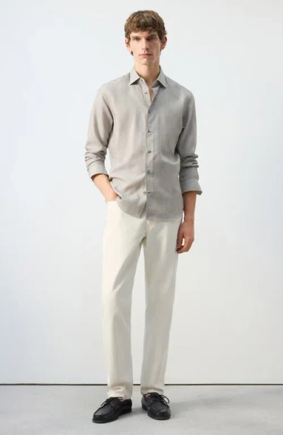 Mango Stripe Button-up Shirt In Neutral