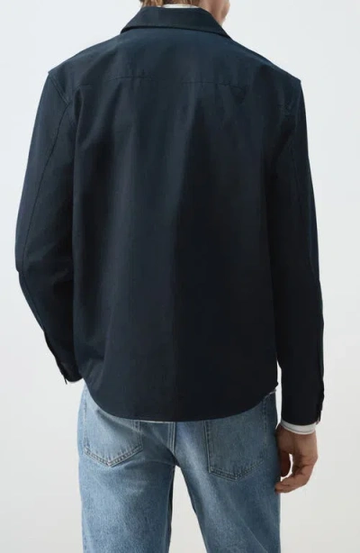 Mango Cotton Overshirt In Blue