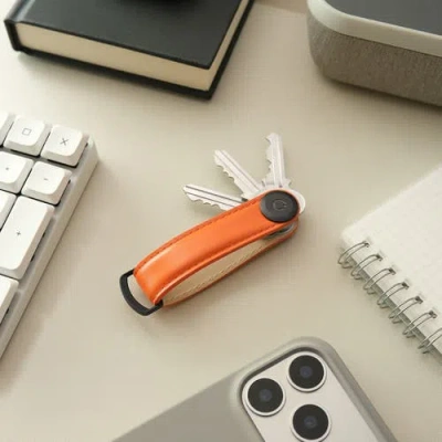 Orbitkey Leather Key Organiser In Orange