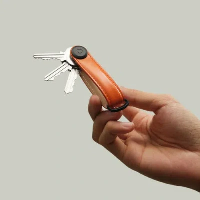 Orbitkey Leather Key Organiser In Orange