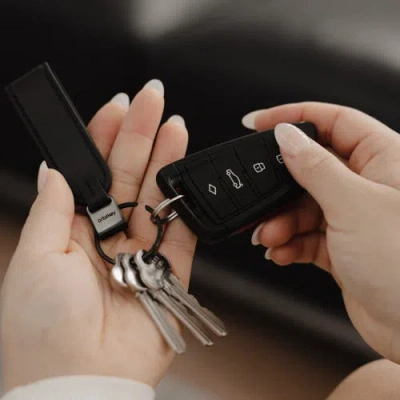 Orbitkey Leather Loop Keychain In Black