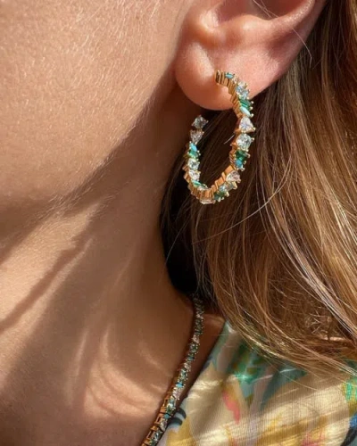 Native Gem Vienna Opal Hoops In Blue
