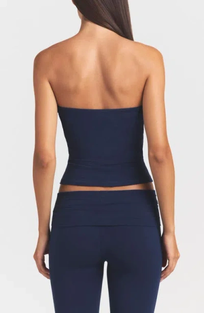 Skims Stretch Cotton Jersey Tube Top In Blue
