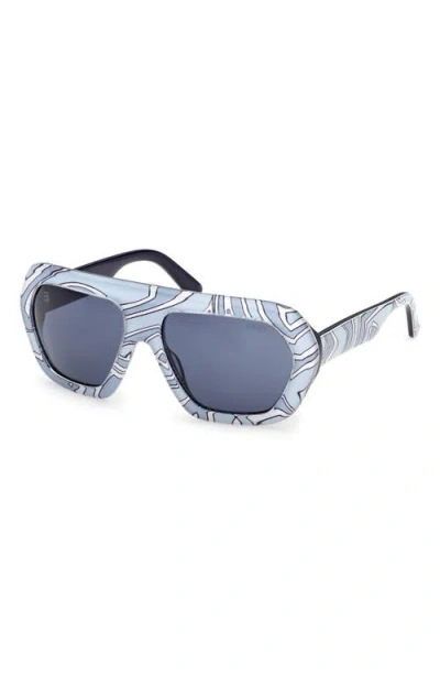 Pucci Geometric Sunglasses In Blue