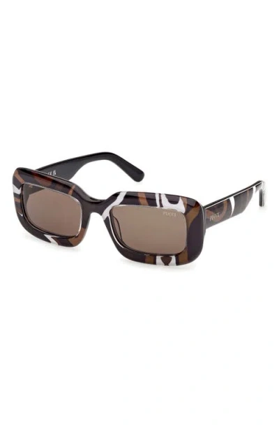 Pucci Emilio  52mm Rectangular Sunglasses In Brown