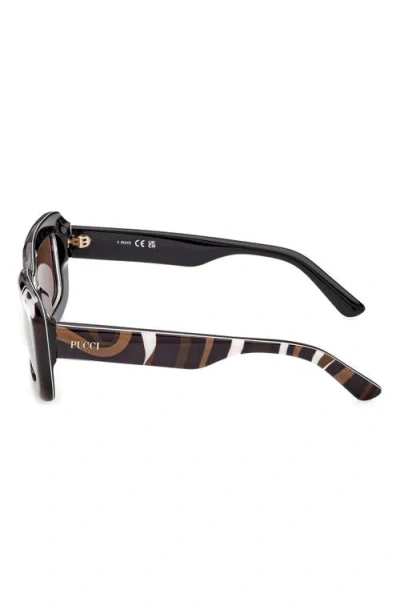 Pucci Emilio  52mm Rectangular Sunglasses In Brown