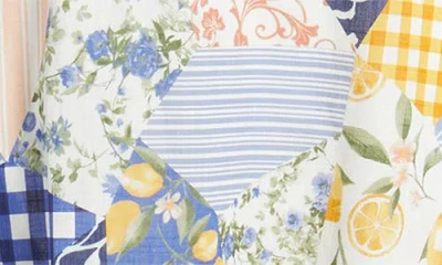 Moon River Patchwork Print Cotton Minidress In Multi