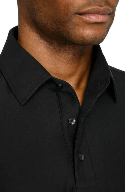 Brooklyn Brigade Solid Mapleton Luxe Cross Dyed Polo In Black