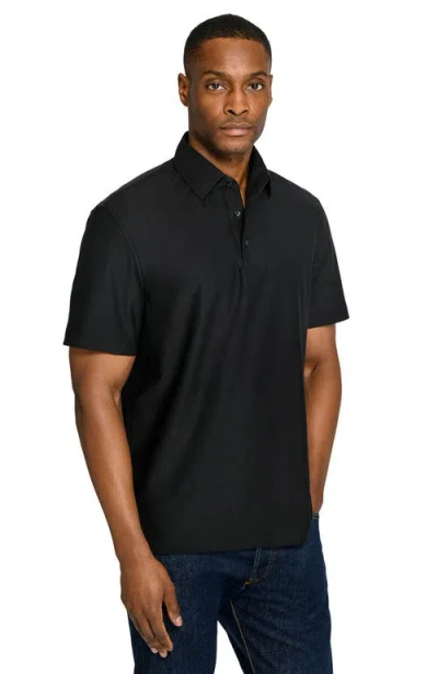 Brooklyn Brigade Solid Mapleton Luxe Cross Dyed Polo In Black